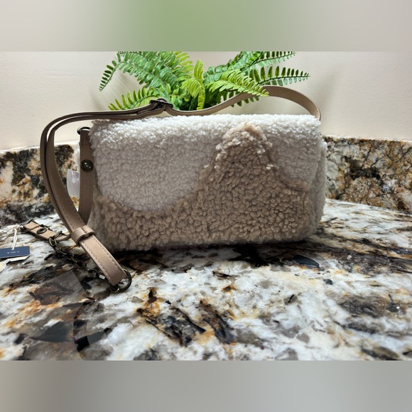Universal Thread Handbags - Universal Thread Teddy Crossbody Bag - Cream and Tan